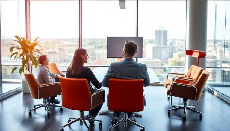 Professioneller Headhunter Braunschweig bei einem Meeting in einem modernen Büro.