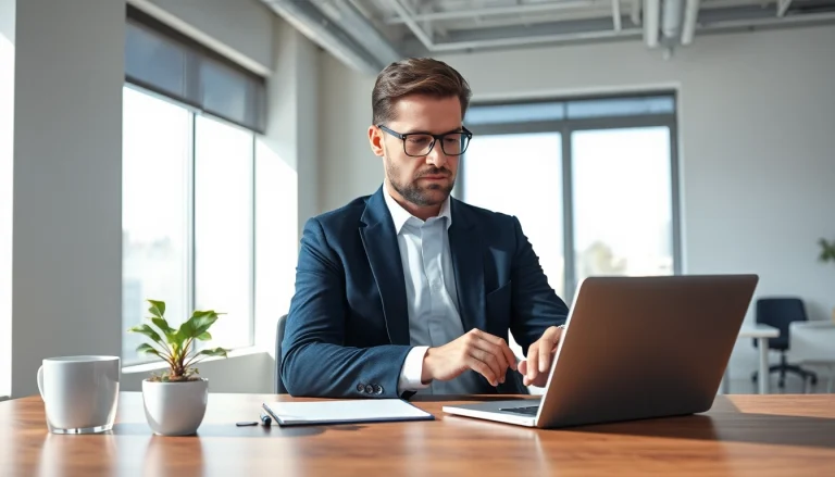 Headhunter analysiert Lebensläufe am Schreibtisch, inspiriert professionell.