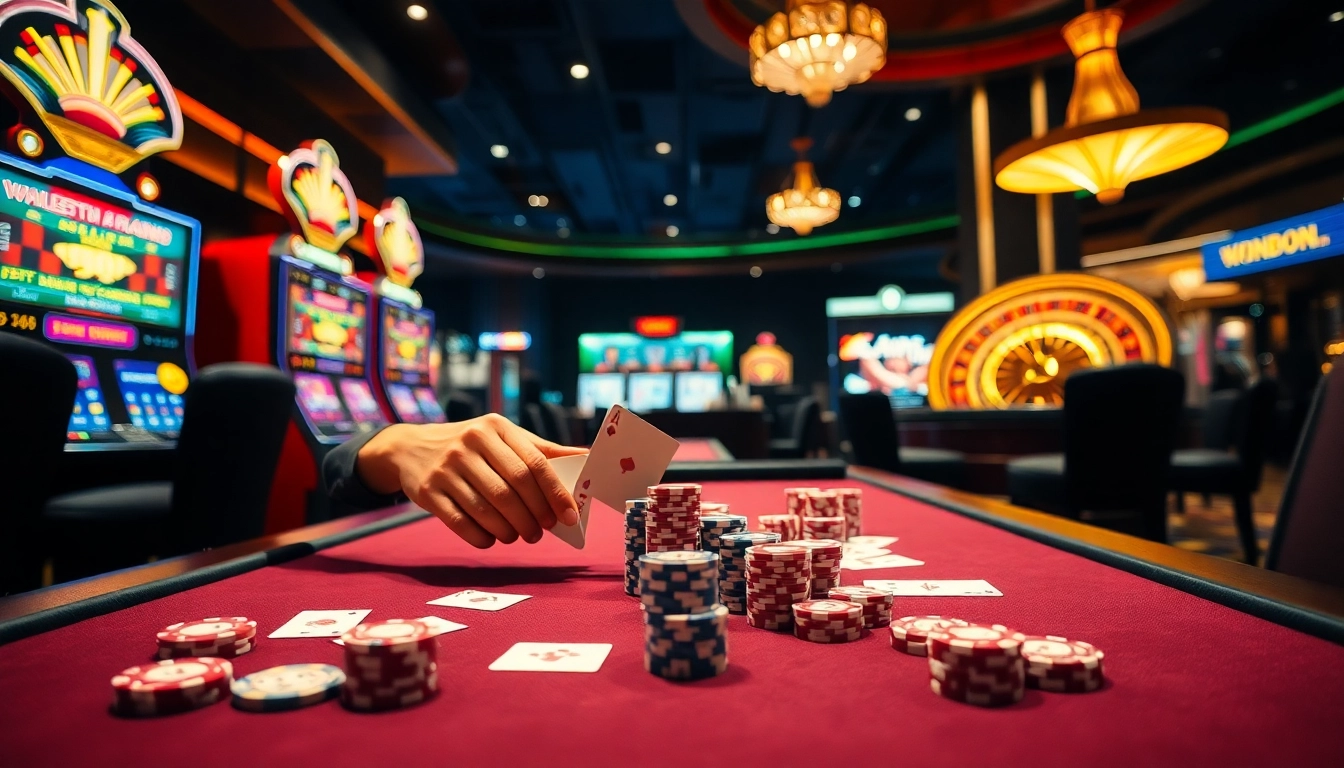 Exciting poker game setup featuring good88 com elements for online gambling enthusiasts.