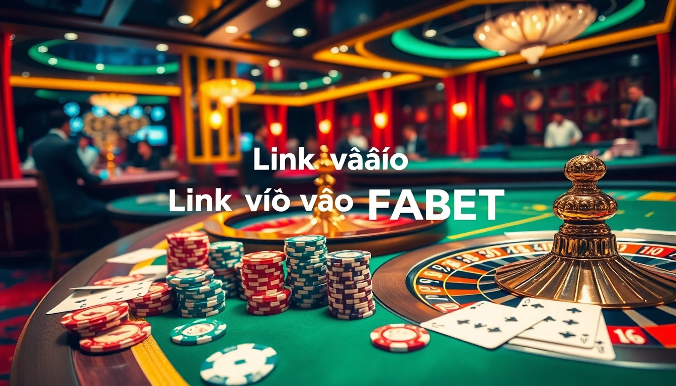 Engage with the thrilling atmosphere at FABET's online gaming platform, featuring action-packed casino tables and vibrant betting scenes.