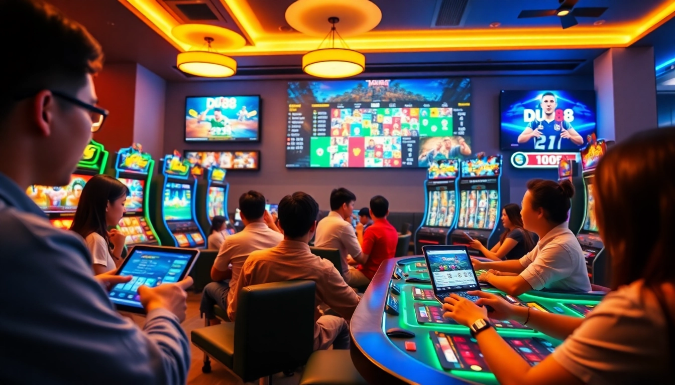 Exciting gaming atmosphere at nhà cái du88 showcasing vibrant sports and betting options.