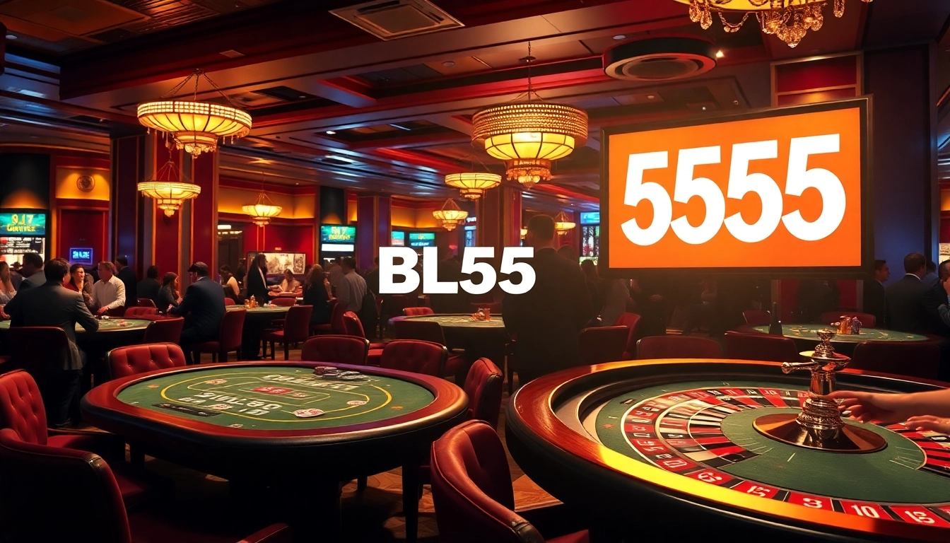 Excited players engaging in a vibrant casino atmosphere, showcasing BL555's immersive gaming experience.