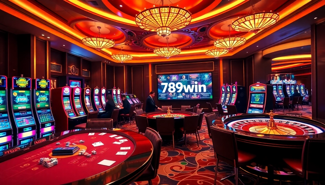 Players enjoying thrilling games at 789win casino under luxurious lighting.