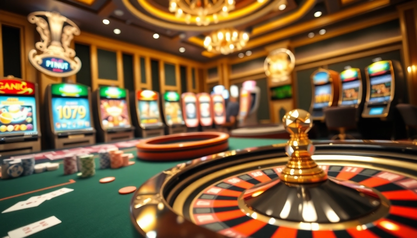 Experience high-stakes excitement at 88i nhà cái, featuring luxurious casino tables and vibrant slot machines.