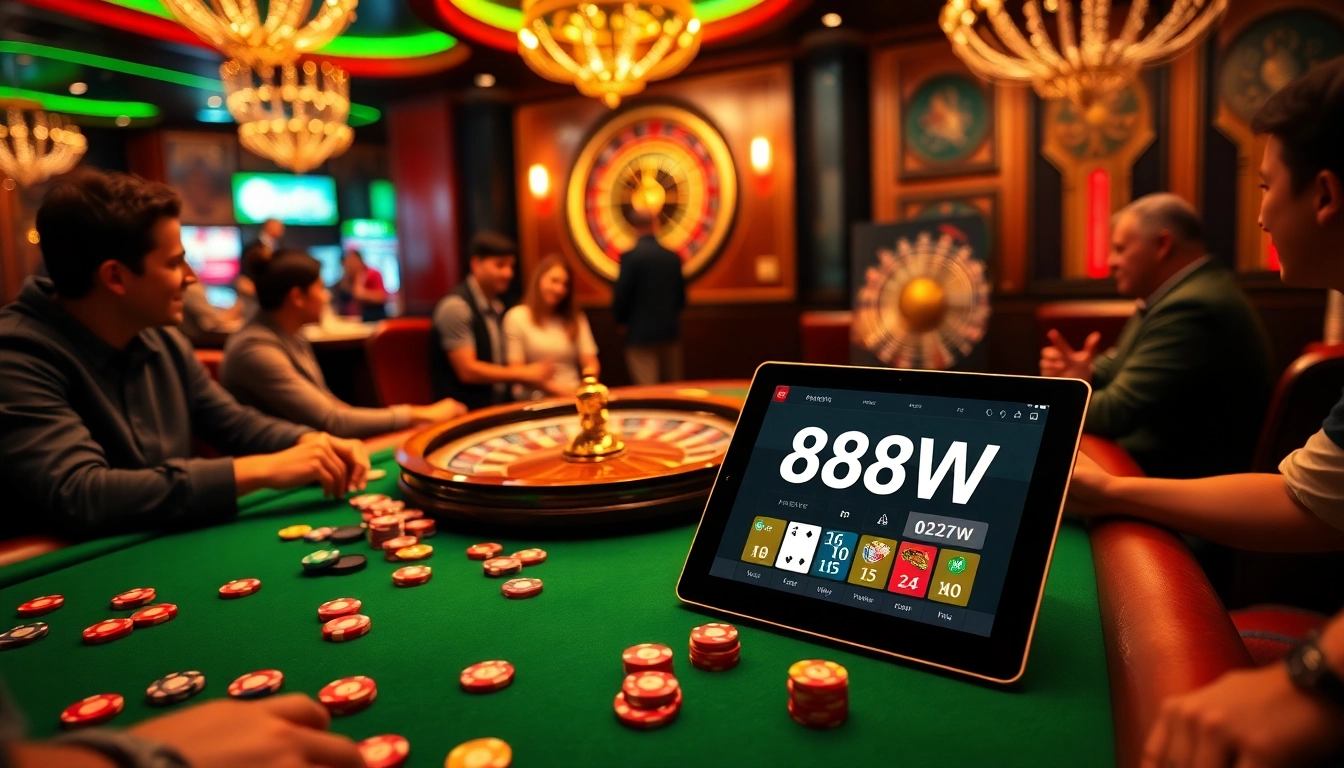 Excited players at the 888NEW casino table enjoying a thrilling game of poker.
