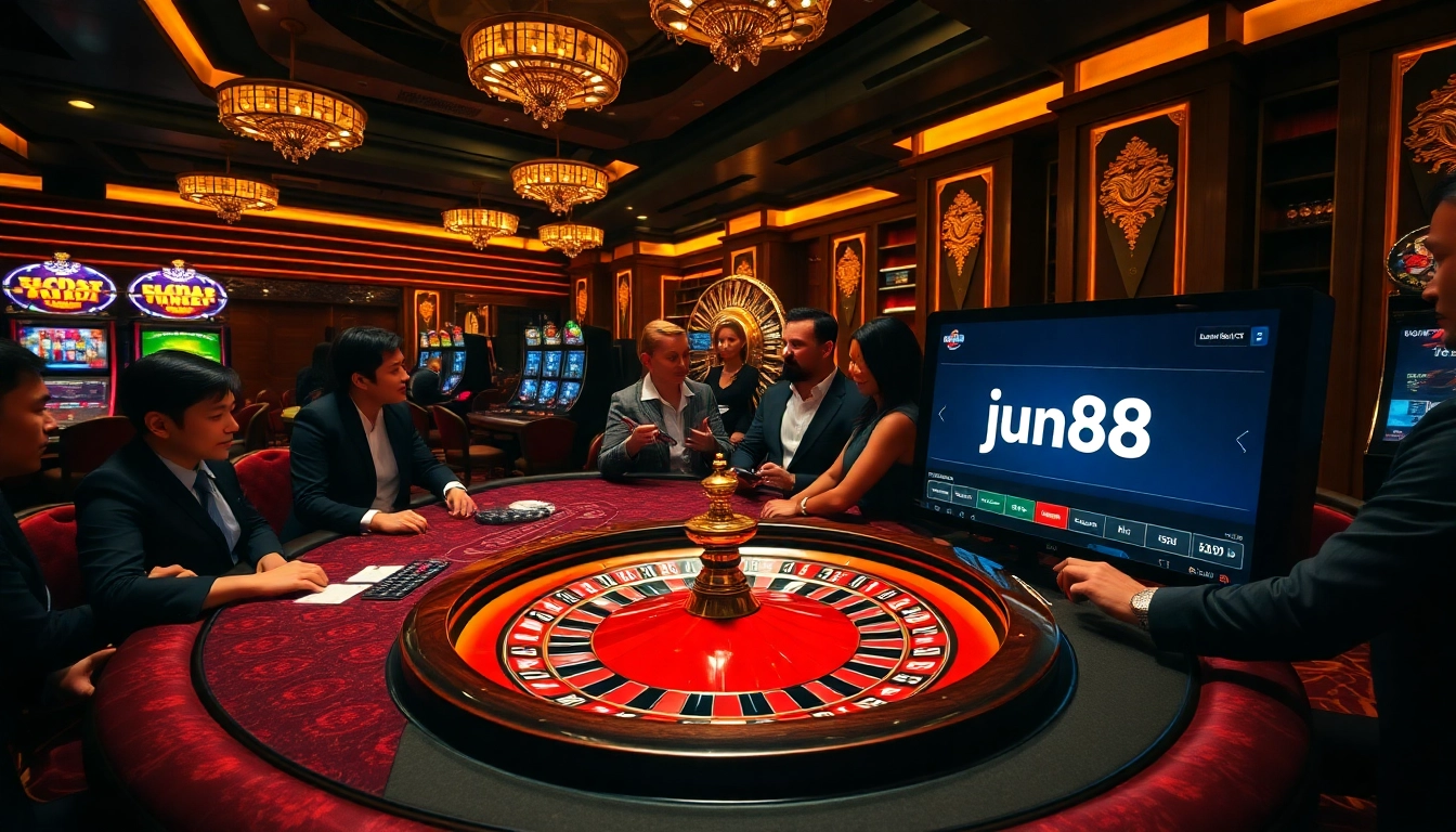 Experience thrilling gameplay at jun88 with vibrant casino tables and exciting betting activities.