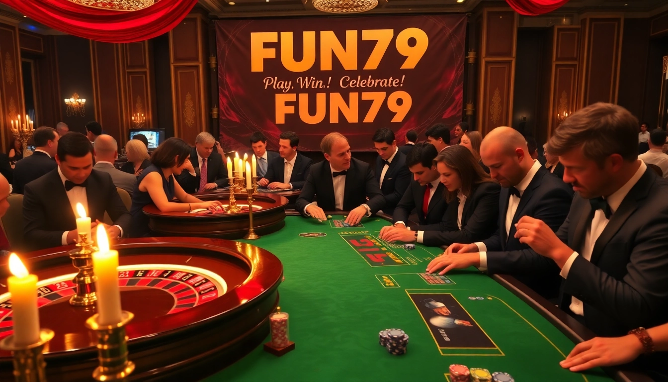 FUN79 players engaged at a luxurious casino table strategizing their next winning move.