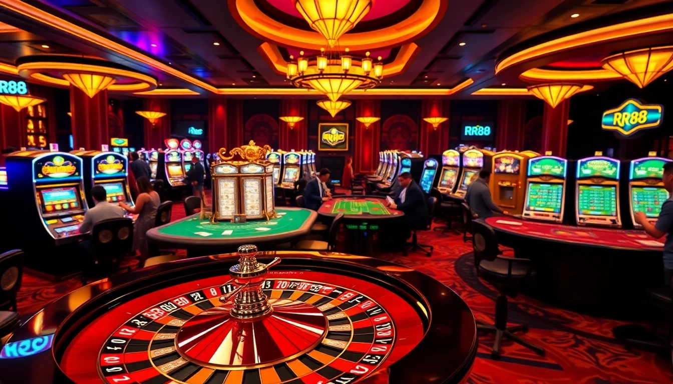 Experience the excitement of RR88 with vibrant casino action featuring poker, slots, and roulette.