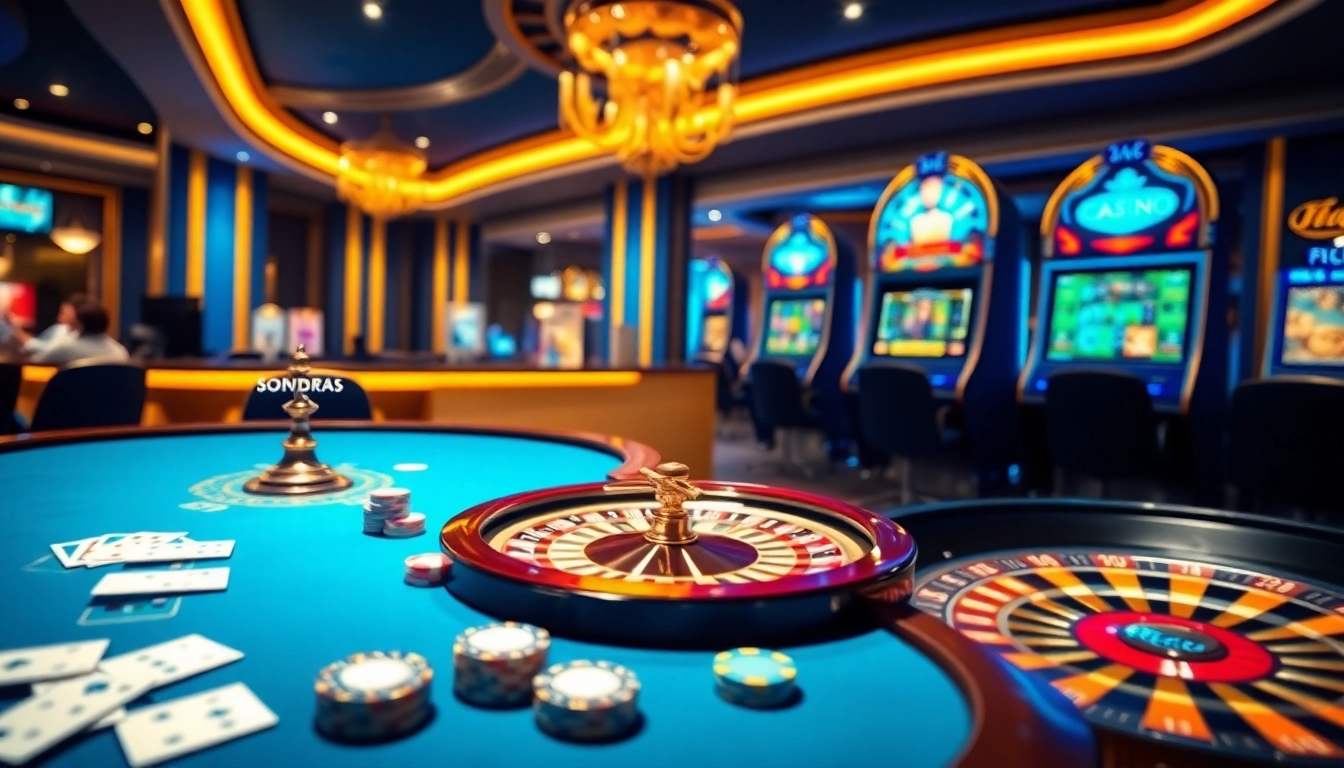 A player engages with a vibrant online gambling interface at https://s8onl.com/ featuring a poker table and roulette.