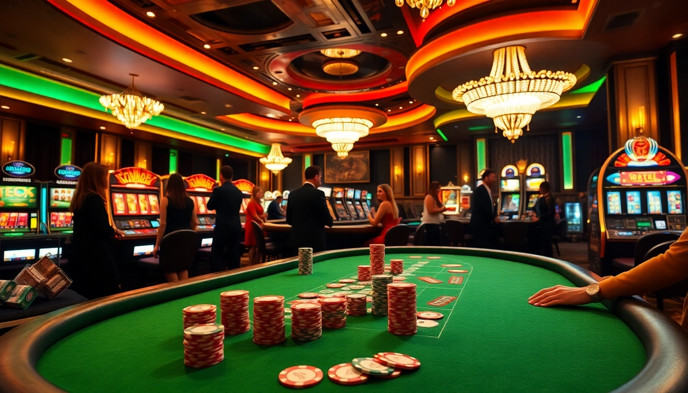 Exciting scene at topclub's poker table featuring high-stakes action and vibrant casino atmosphere.