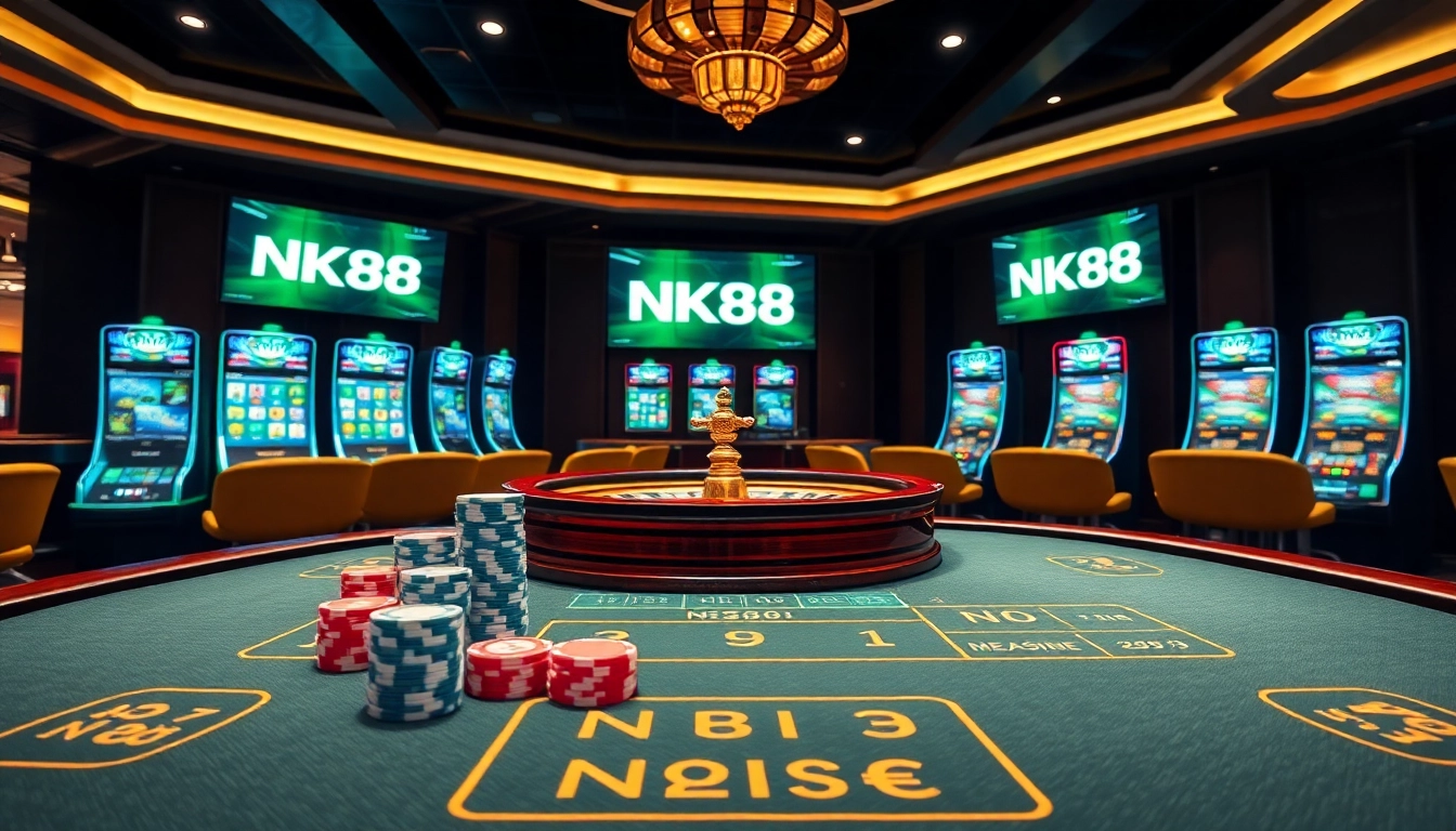 Join the excitement at NK88 with vibrant casino tables and thrilling slot machines.