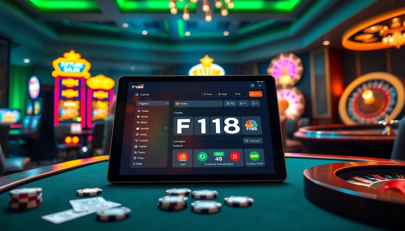 Experience F168's professional gambling atmosphere with poker, slots, and roulette