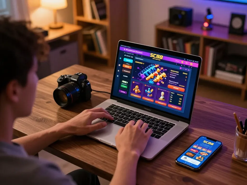 Engage with Trang Chủ SC88 online casino betting through vibrant gaming setup showcasing SC88 app.