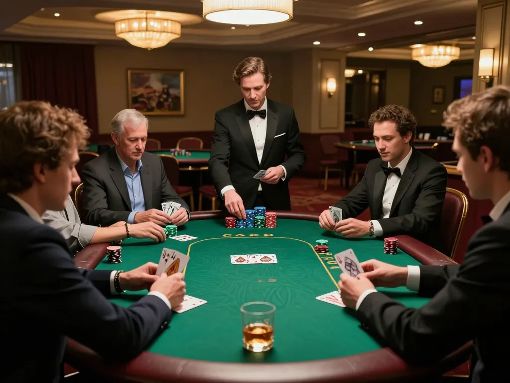 Players strategizing during poker game at SC88 casino, capturing excitement and professional atmosphere.