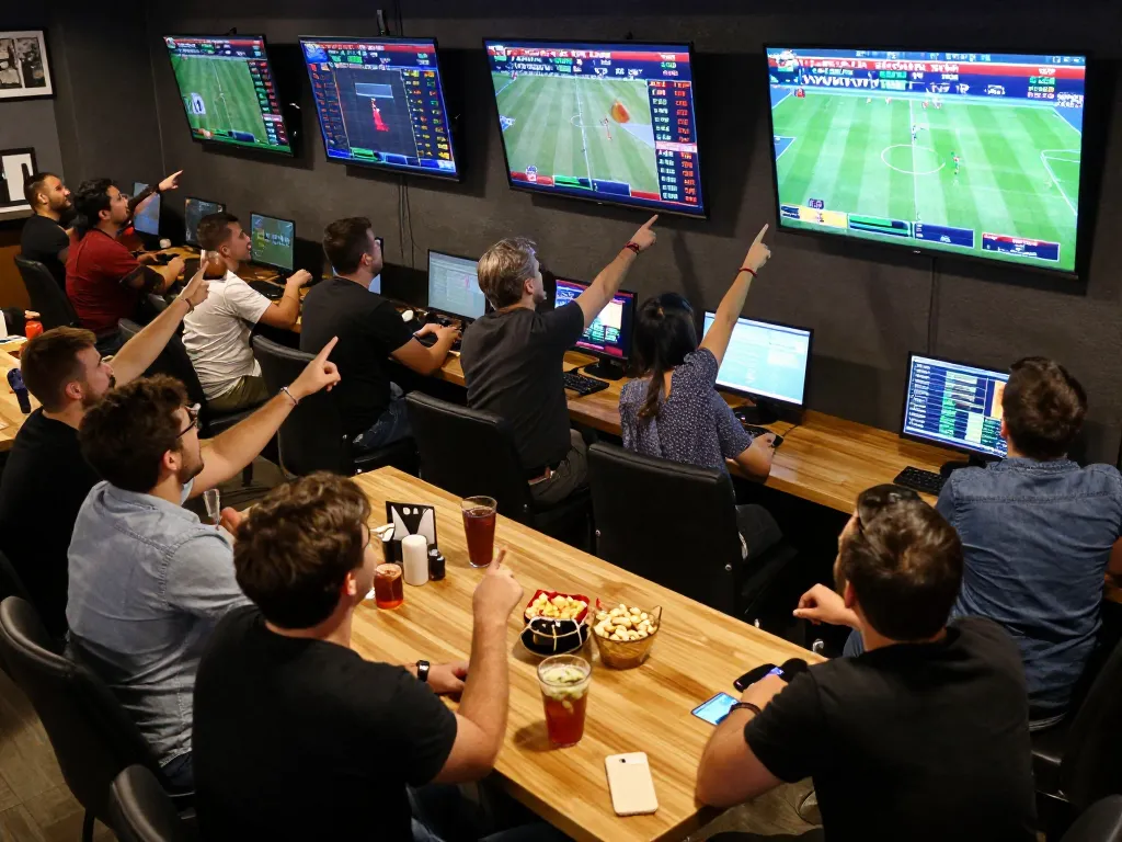 Watch sports and place bets on บ้านผลบอล7m during an exciting game night with friends.