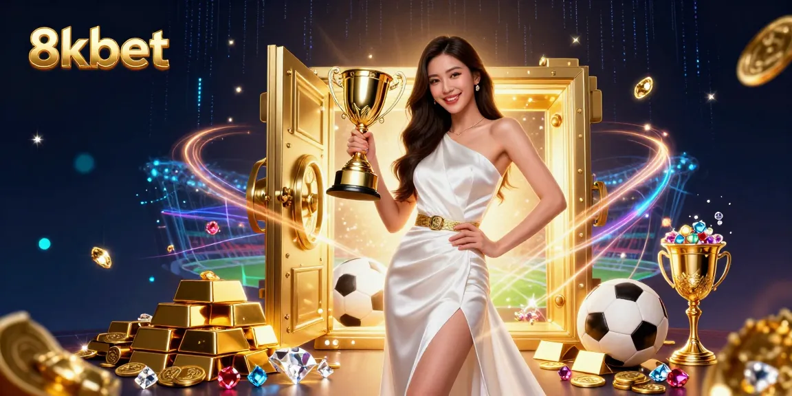 Win big at 8kbet by celebrating success in an ultra-detailed casino scene.