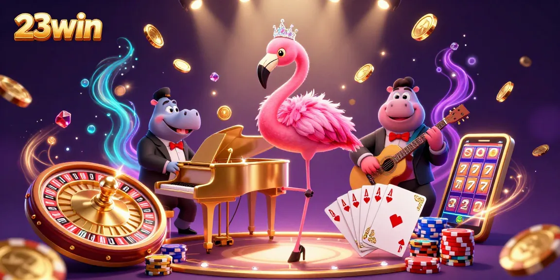 Experience the vibrant gaming world of 23win with a captivating casino scene full of action.