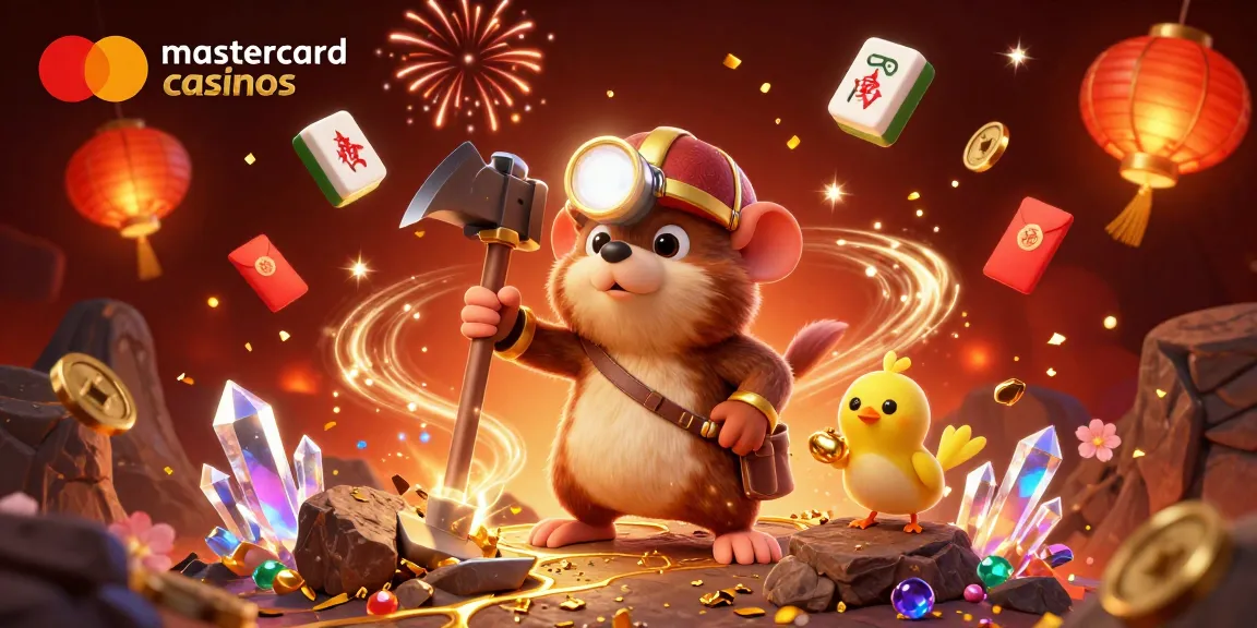 Experience the excitement at mastercard casinos with treasures, coins, and game elements celebrating in 3D.