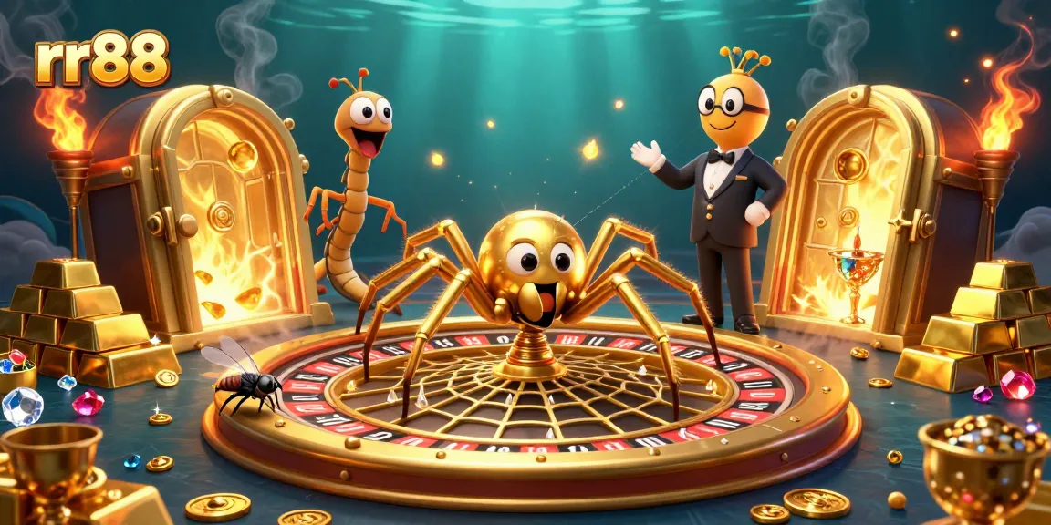 Experience big wins at rr88 with a thrilling roulette wheel spun by a golden spider.