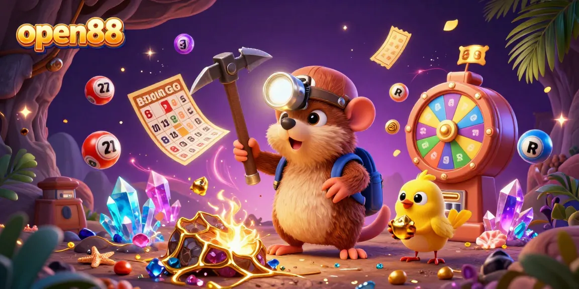 Engage with open88 by exploring vibrant lottery balls and dazzling prizes in this casino-themed adventure.