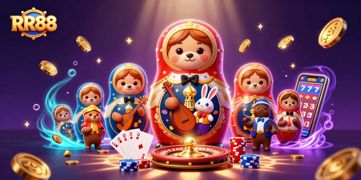 Engage with RR88's vibrant casino experience featuring playful bears and dynamic game elements.