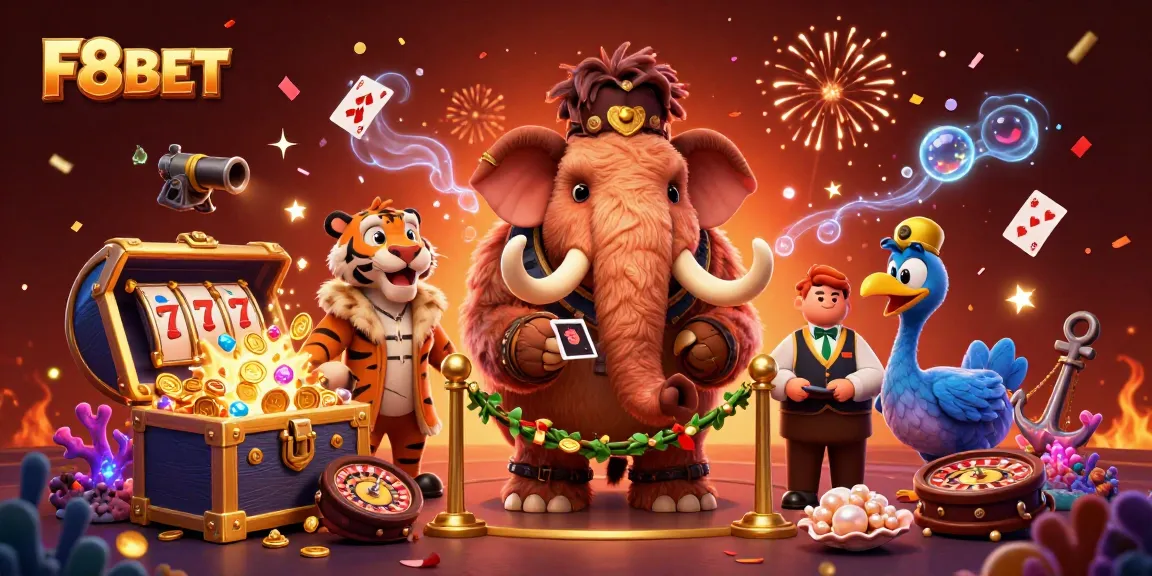 Experience the thrilling casino vibe at F8BET with a furry doorman and VIP entrance in an immersive 3D scene.