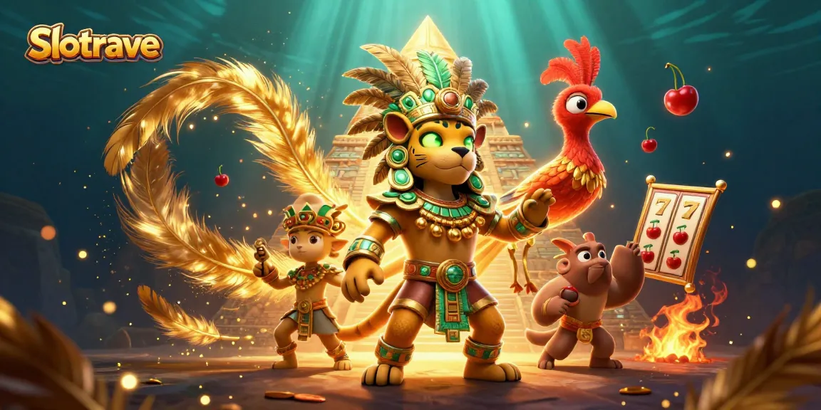 Experience Slotrave's vibrant casino world filled with lively cartoon characters and dynamic game elements.
