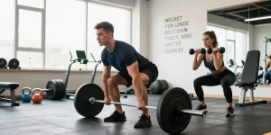 Anabolika kaufen und Muskelaufbau in einem modernen Fitnessstudio.