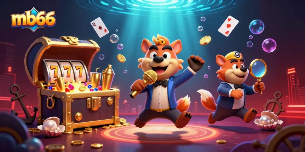 Experience fun at mb66 with our vibrant 3D cartoon hyena casino club, featuring comedy, drinks, and gaming!