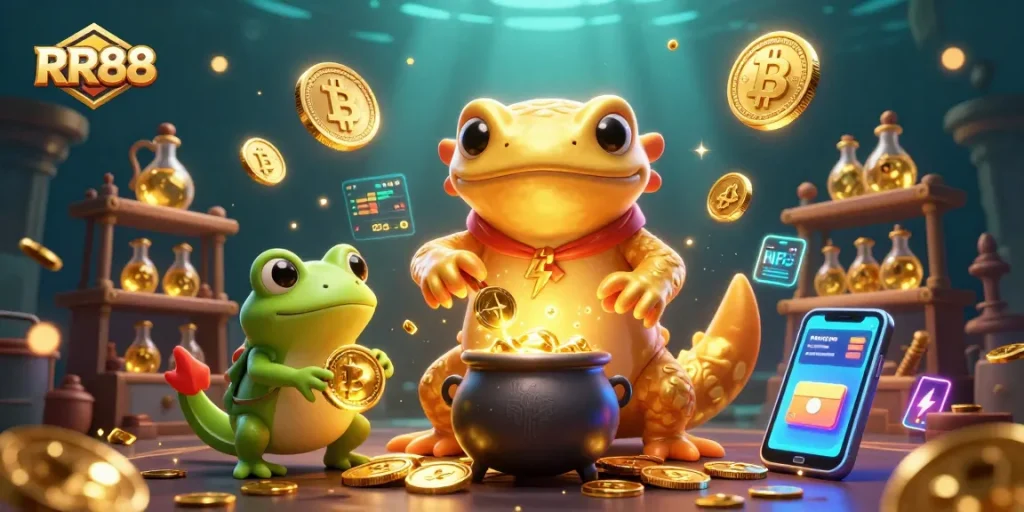 RR88 elevates gaming with immersive casino elements, showcasing vibrant alchemy visuals.