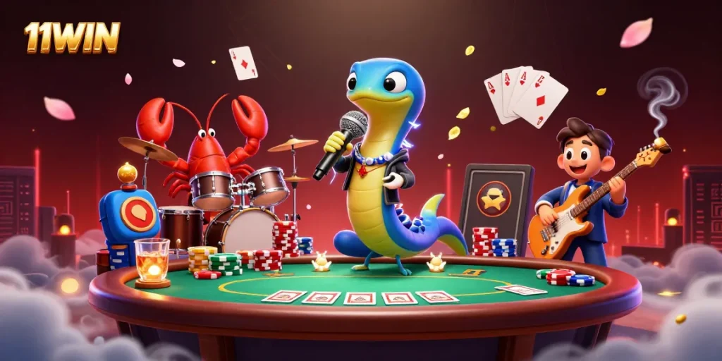 Engage with 11WIN as the electric eel DJ electrifies the underwater casino stage.