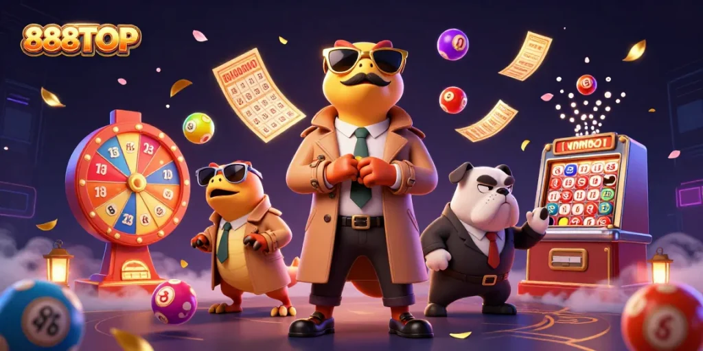 Join 888TOP for thrilling casino action with vibrant colors and engaging gameplay elements.