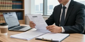 Valken Legal — Interpol-Red-Notice-Anwälte bei einer Rechtsberatung mit wichtigen Interpol-Dokumenten.