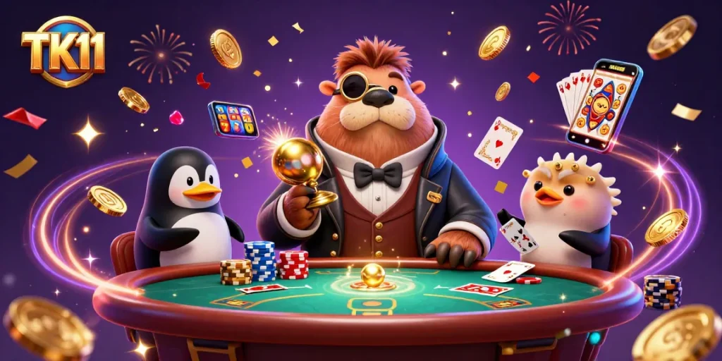 Watch the fun unfold at TK11 with an underwater poker scene packed with excitement and dynamic gaming elements.