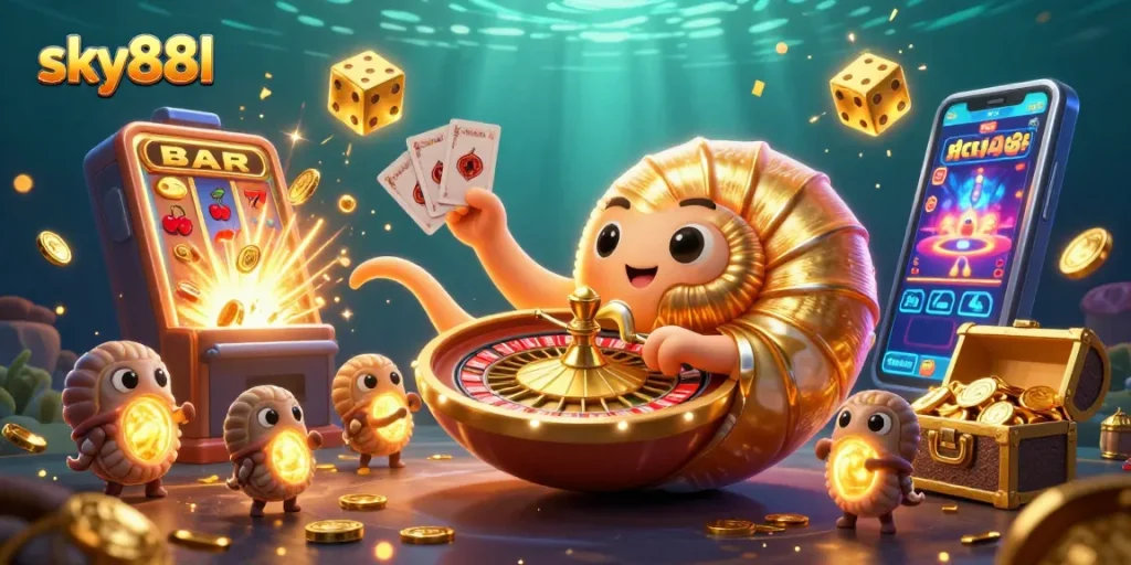 Engage with sky88l's thrilling casino experience featuring a dynamic nautilus roulette wheel and jackpot excitement.
