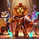 Watch the HLX79 Spartan lion dominate the cockfighting arena with a heroic stance.