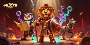 Watch the HLX79 Spartan lion dominate the cockfighting arena with a heroic stance.